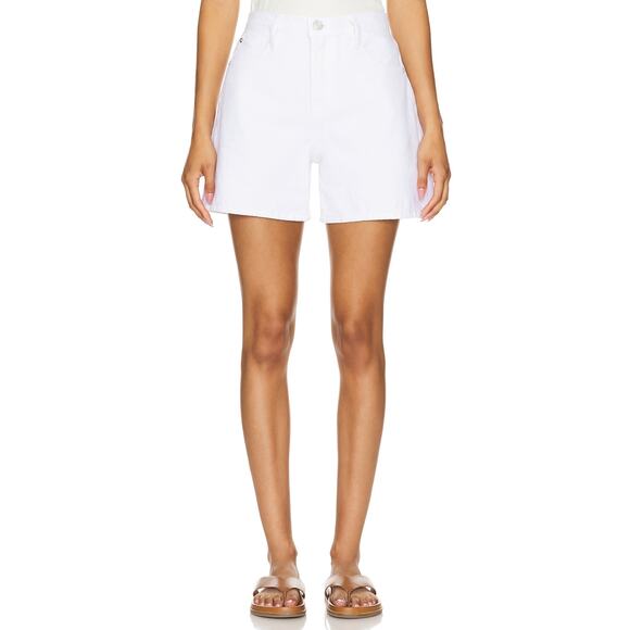 Frame Denim Pants - Frame The Easy Shorts High Rise Denim White Size 26